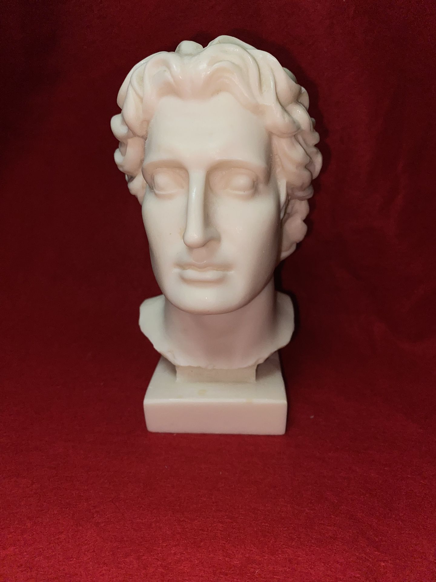 Vintage 6.25 Inch Alabaster Greek Alexander The Great Statue Imported From Greece