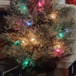 Porch Tree with Lights , 3' Tall,  With  White Felt For Around The Bottom