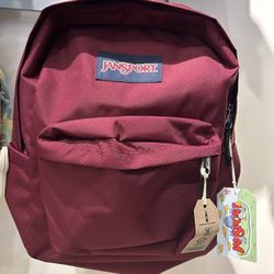 Burgundy Super Break Plus JanSport Backpack 