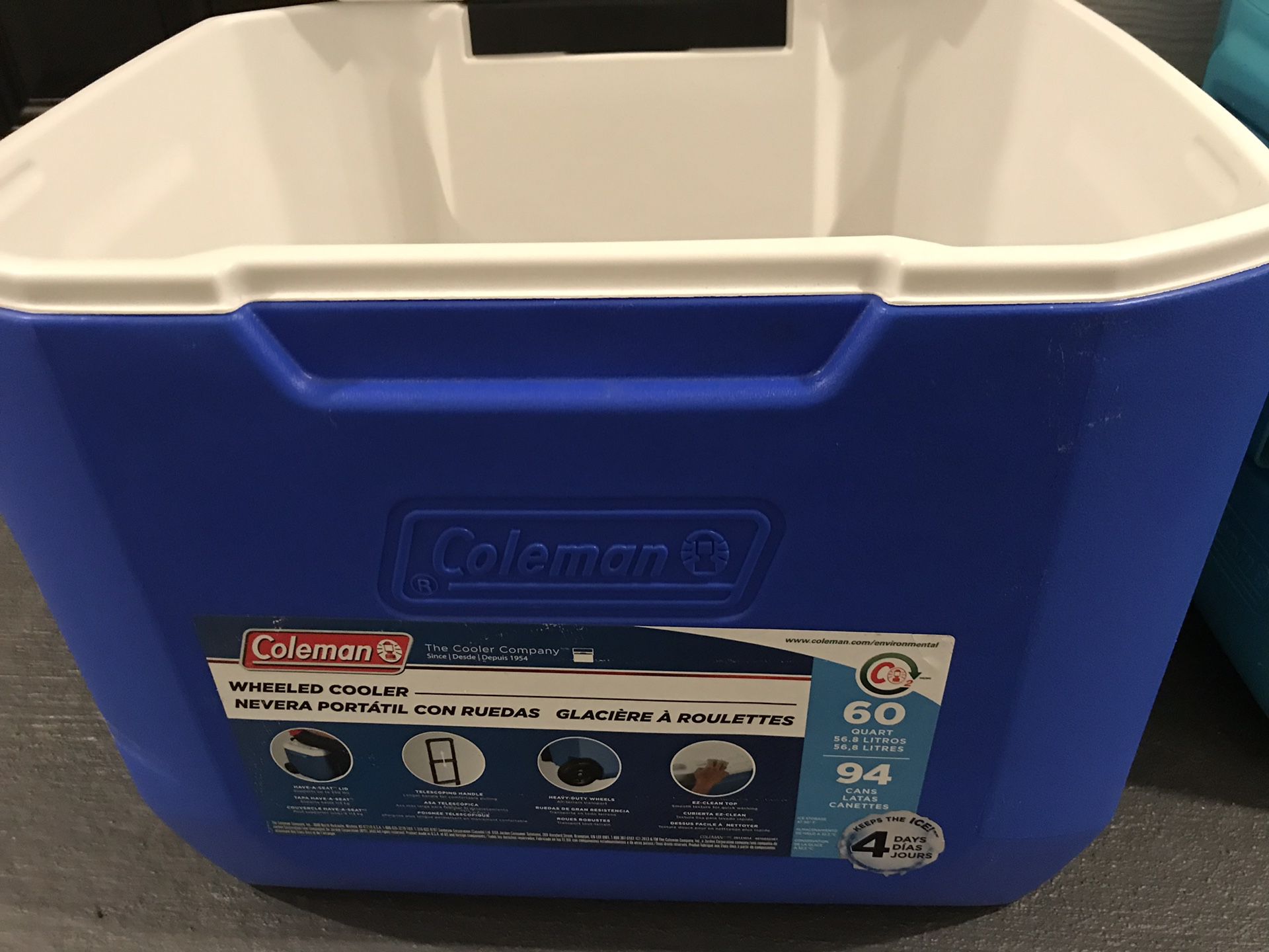 2 coolers 60 qt and 70 qt. Each comes with a free folding chair