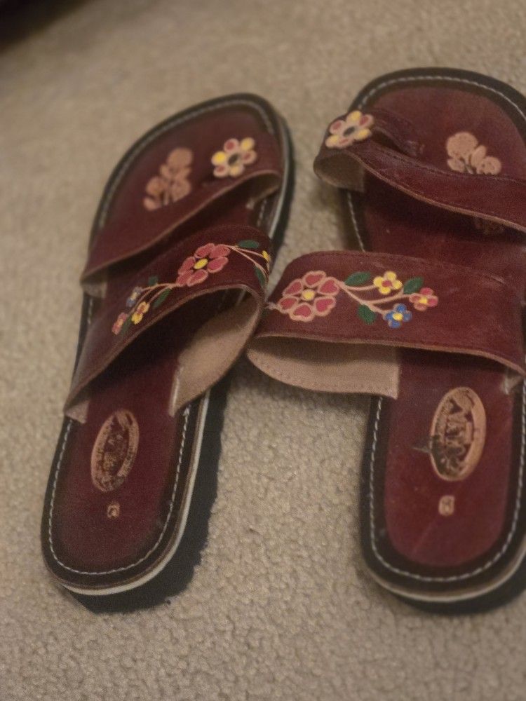 Leather Mexican Sandals Size 8