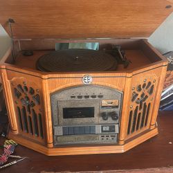 Vintage Type Record And  Cassette Player