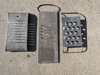 Three Vintage Veggie Food Graters  Good Garden Deco