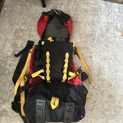 Kelty Hiking Backpack Gale Red Black Yellow Light Frame Camping Hiking