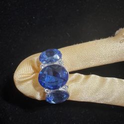 Ocean Blue Mirage 3 Stone Ring 