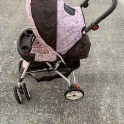 Pink And Brown Stroller 