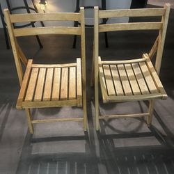 (2) Wooden Folding Chairs