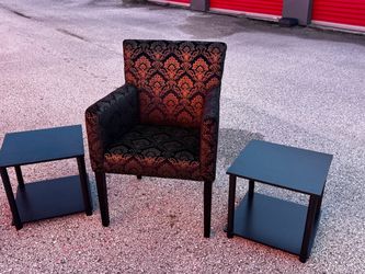 chair tables and pictures lot