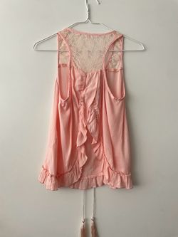 Open back lace tank top new size L