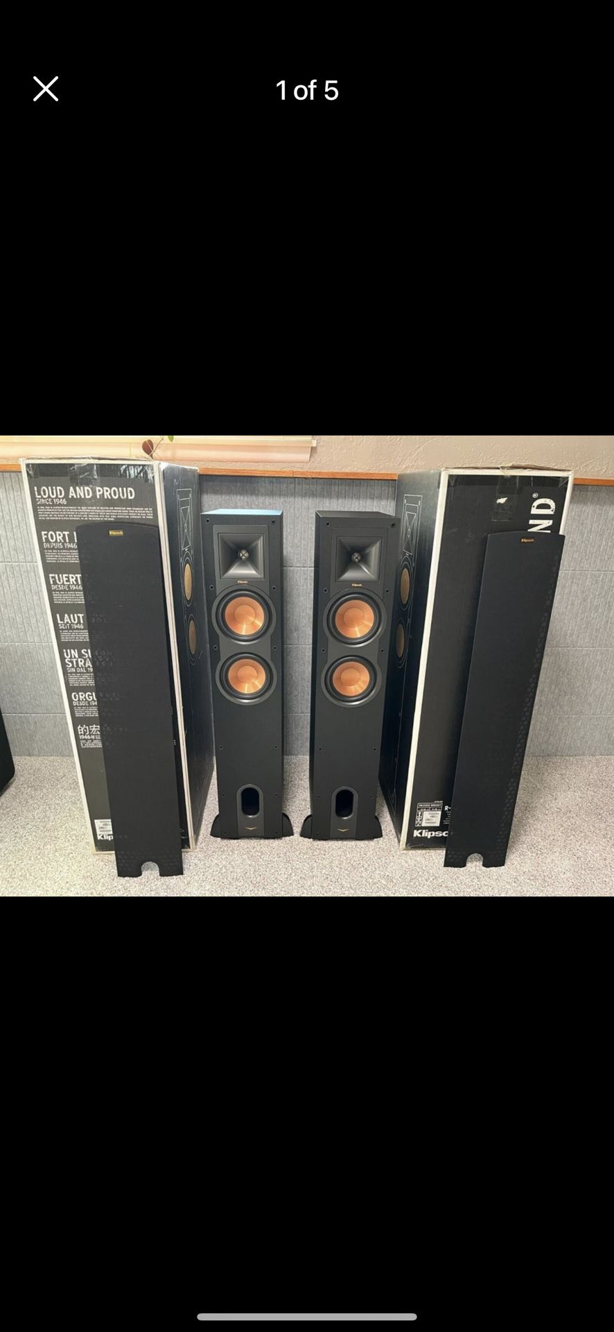 New Klipsch Reference R-26PF Powered/ Bluetooth floor-standing speakers in New Condition . 