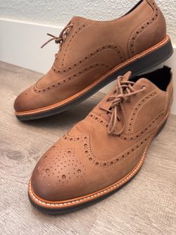 Cole Haan Grand.OS Men’s Wingtip Oxford Shoes – Size 11.5 Medium (Tan/British Tan Leather/Suede)