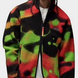 Nike Air Jordan Flight MVP Infrared Heat AOP Deep Pile Fleece DV1611-612 SZ 2XL