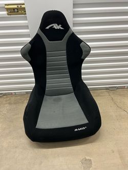 AK Designs Rally sculpted foam floor gaming and media chair in black and gray