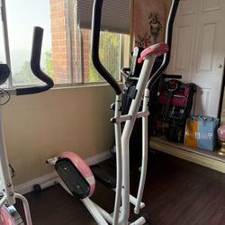 Pink Elliptical Exercise Machine Home Workout Equipment 