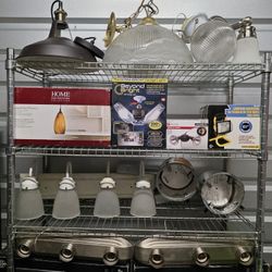 $65 for All, Mixed Lot Of (15) Different Lights and Lamps, Wall, Vanity, Ceiling, Hanging ...