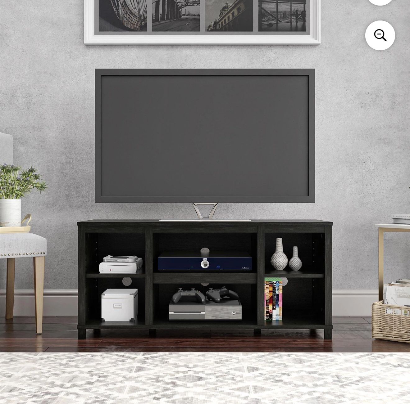 Mainstays Parsons TV Stand for TVs up to 50", Black Oak Finish