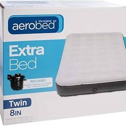 AeroBed Twin Air Mattress With Bag and Air Mattress Pump: Inflatable Mattress Twin with pump BRAND NEW IN BOX