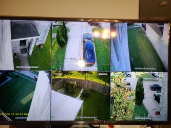 4 surveillance cameras Hd with 8 channel dvr, hard drive, materials, and labor is included