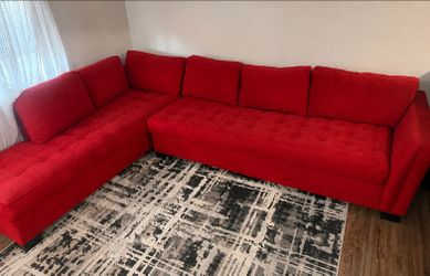 Large Red L-Shaped Sectional