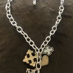 Silver & Gold Charm Necklace 