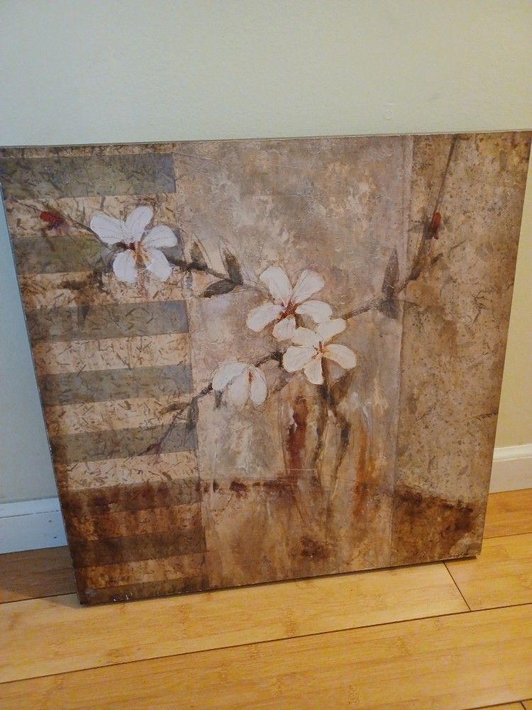 Pier 1 Orchid Blooms Canvas Wall Decor