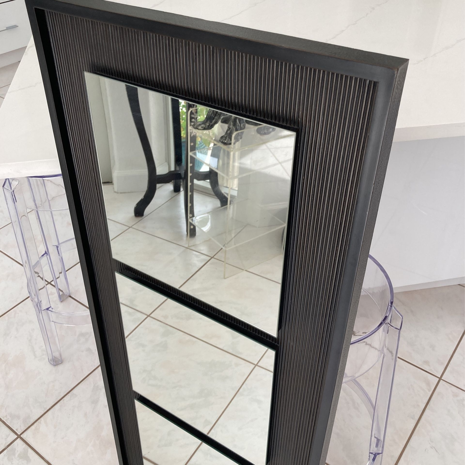 46” Tall Modern Rectangular Mirror From Canada. Triple Mirrors In