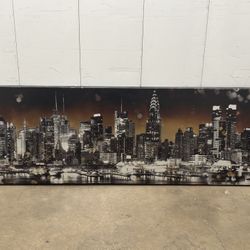  New York City Canvas Wall Art Modern Black and White Cityscape Poster Picture  