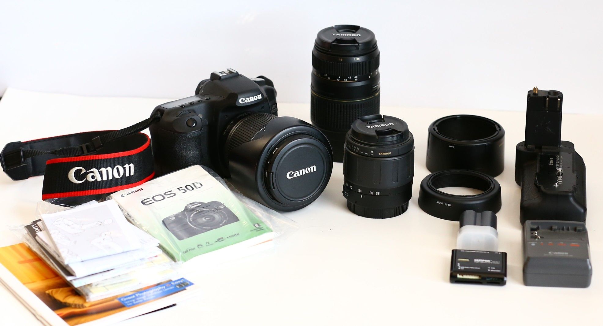 Canon Camera EOS 50D, Three Lenses, and Accessories