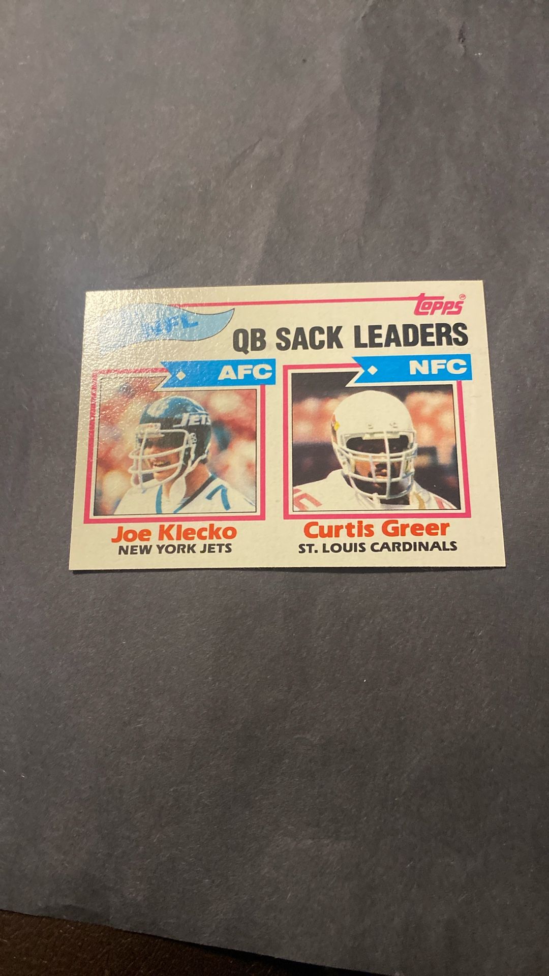 QB Sack Leaders 1982 Topps Joe Klesko (HOF) Curtis Carter #259
