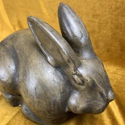 Vintage Heavy Brown Decorative Bunny Easter Decor (6.75” x 11” x 7”)