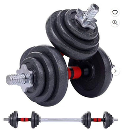 33LB Cast Iron Adjustable Dumbbell Set – Convertible Barbell Home Gym Weights