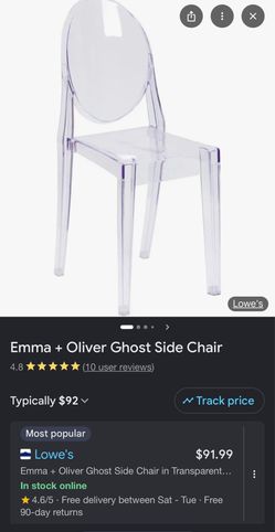 Clear ghost chair  30 each I have 6