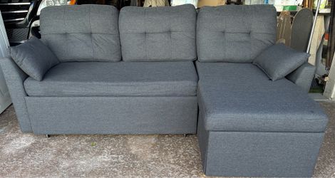 L Couch charcoal grey