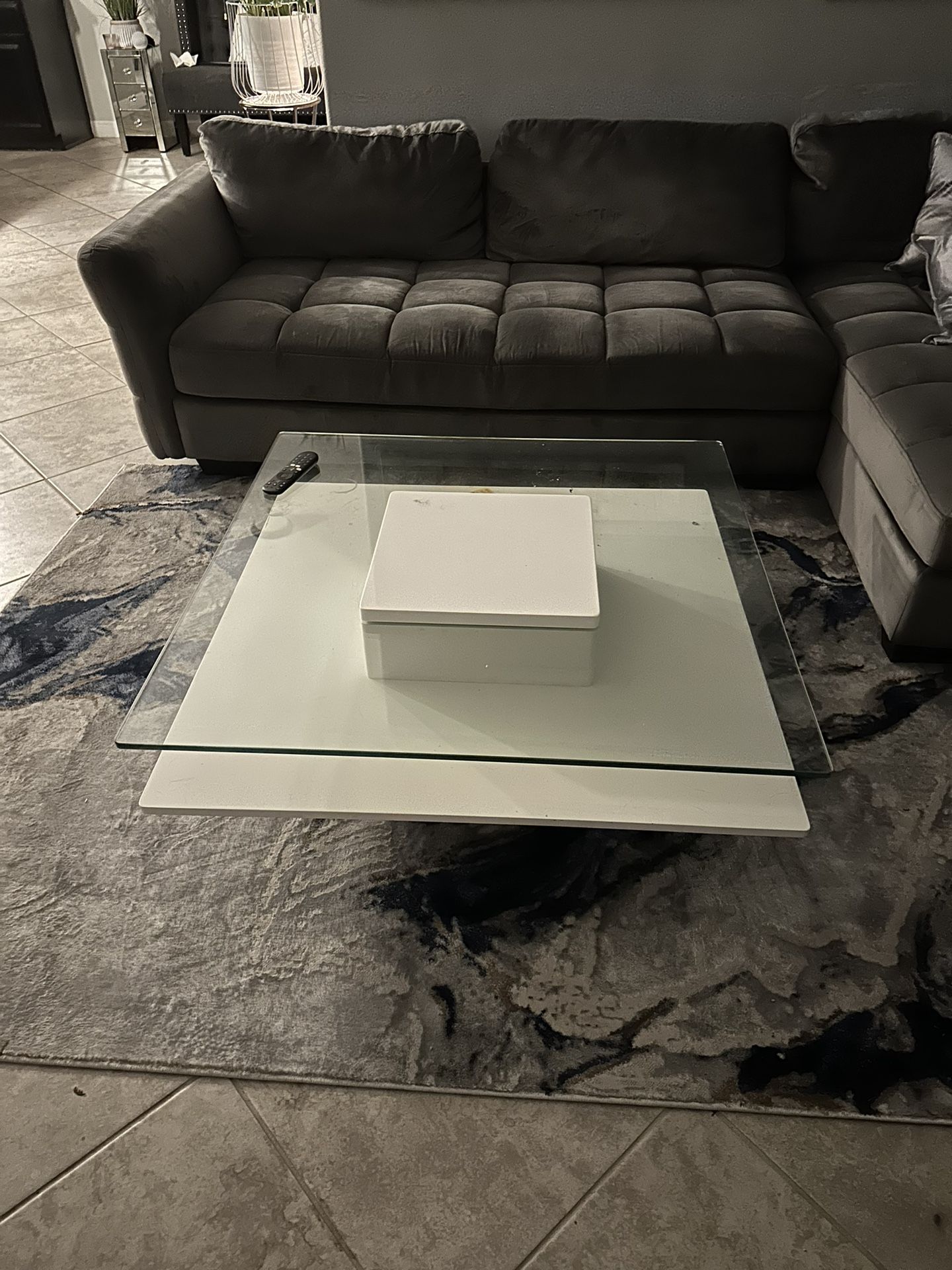 White And Glass Coffee Table