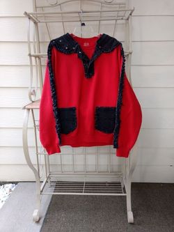 Ladies Hand Made Decorated Sweat Shirt L