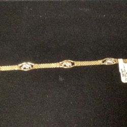 14k tricolor gold dolphin bracelet