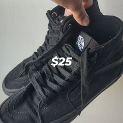 All Black High Top Vans 7.5 Women's Unisex 