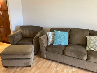 Lazy Boy Sofa and Matching Chair with Ottoman
