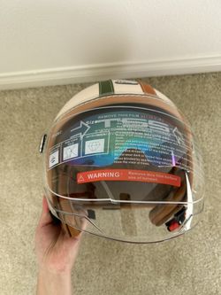 Dual Visor 3/4 Open Face Motorcycle Helmet for Men & Women, DOT Approved Unisex Retro Half Helmet，Motorbike Casco for Moped Cruiser Bobber and Chopper