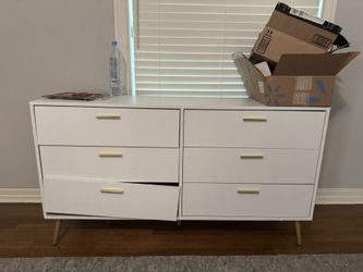 White Dresser Gold Handles