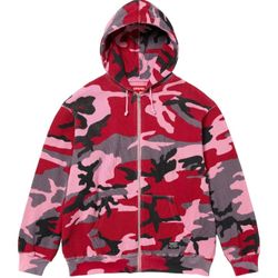 SUPREME HOODED ZIP UP THERMAL PINK CAMO SIZE XL THIS THURSDAY!!!