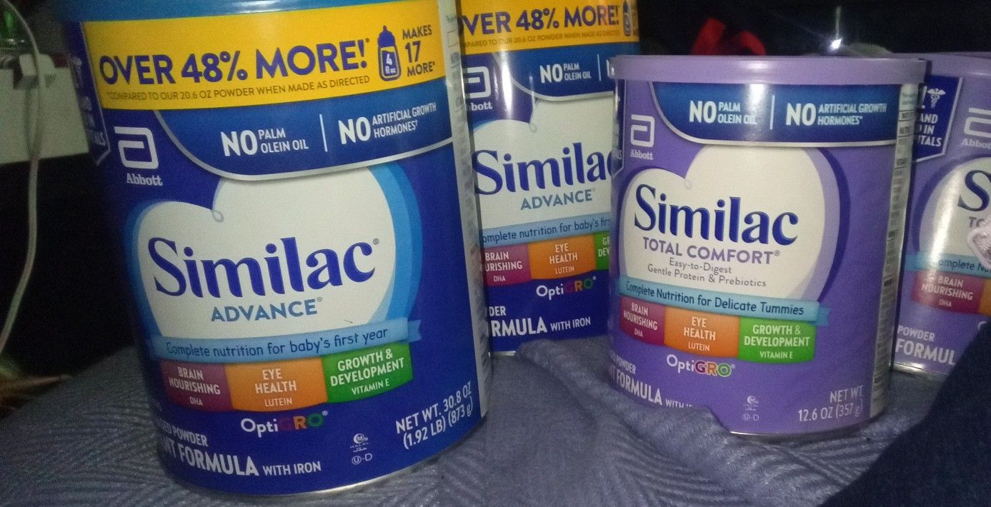 4 of 30.8ozSimilac Advance
4 Similac Total Comfort of 12.6oz