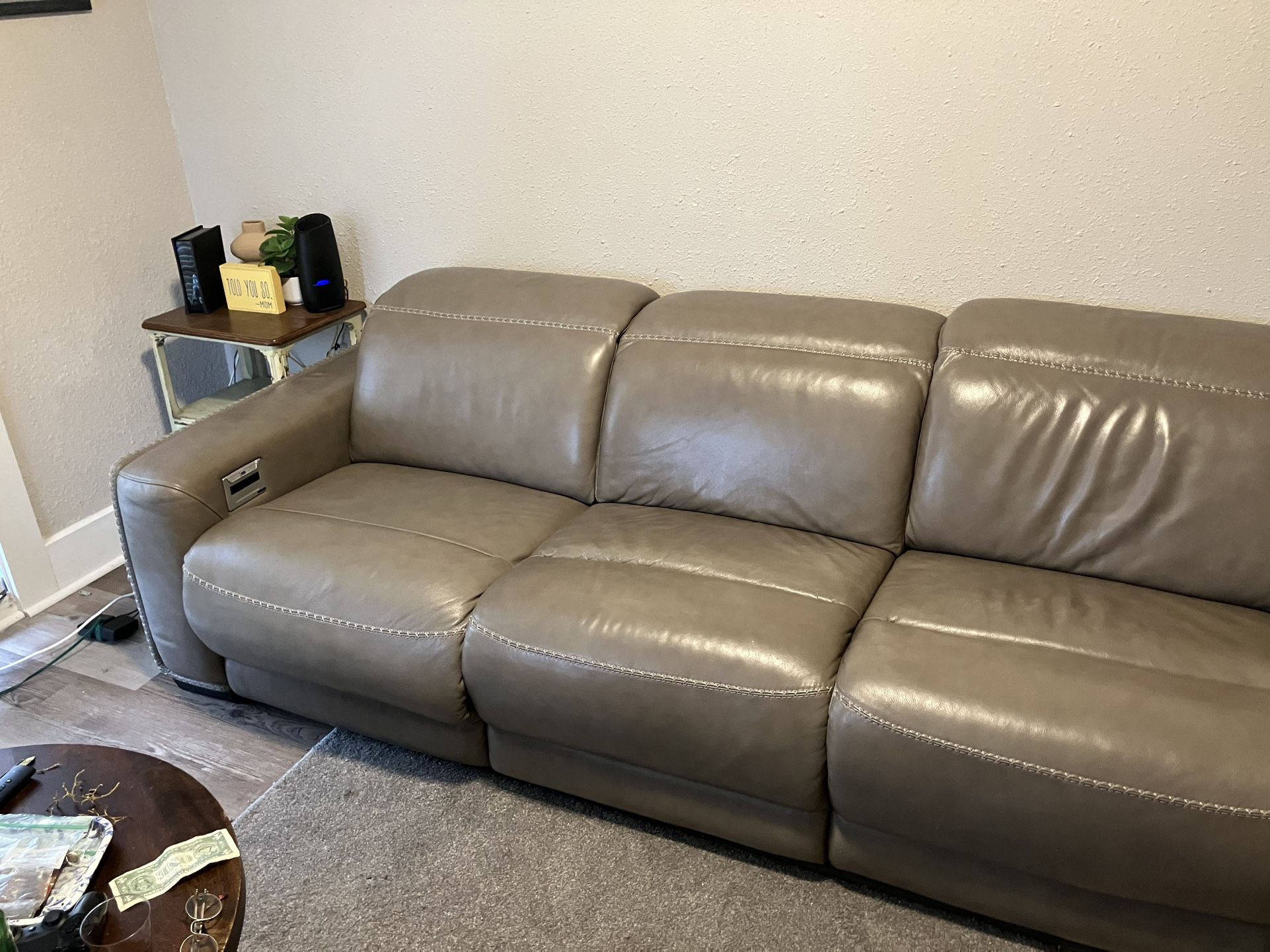 Correze 3-Piece Dual Power Leather Reclining Modular Sofa