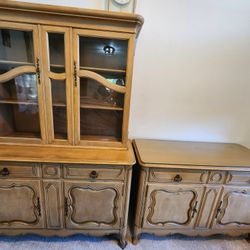 J L Metz 1950's French Buffet, China, and Dining Set