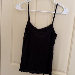 Ladies Black Cotton Strappy Camisole 