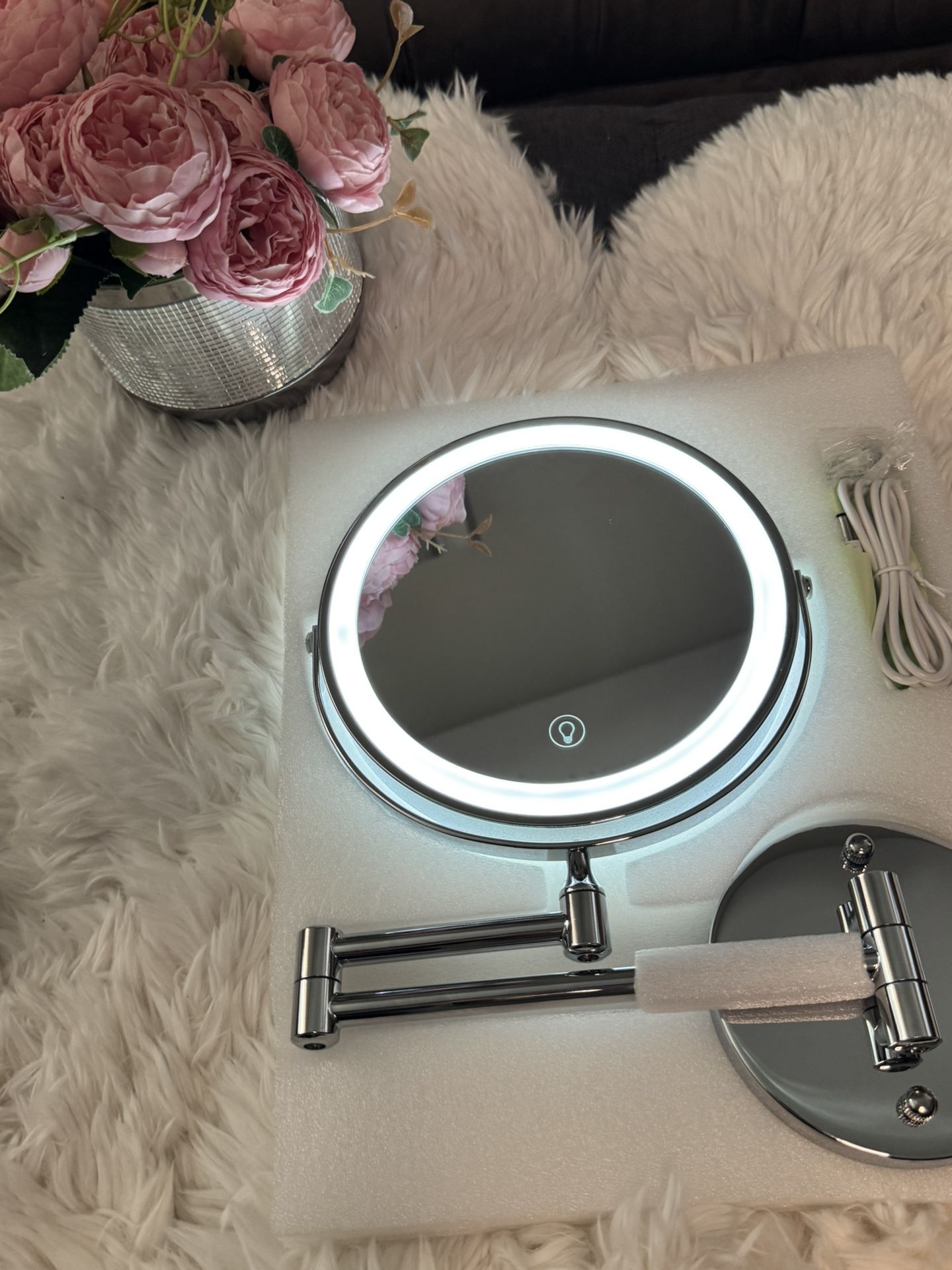 Bathroom Light up Adjustable Mirror, 3 Light Settings, Beauty Supplies, Makeup Light Up Mirror 