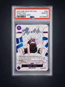 2025 ONE PIECE OP11 EN #080 GEAR TWO ALT ART PSA 10