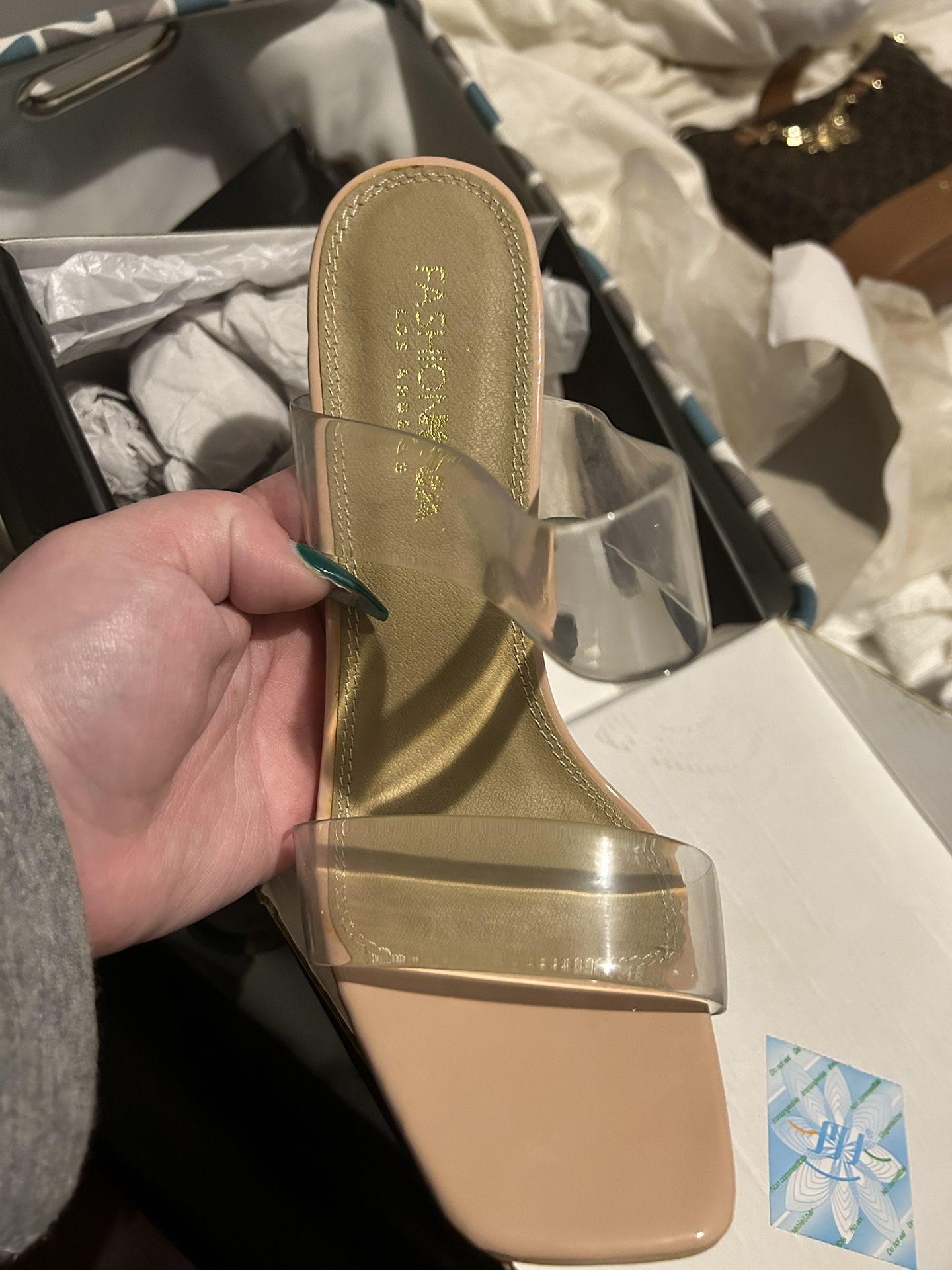 Clear Chunky Heel