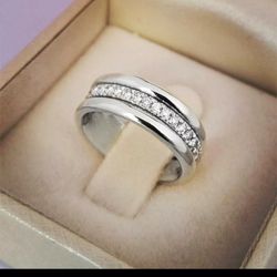 Ring Size 8...Huitan  s925 Paved CZ Stones..for Men Or Women.