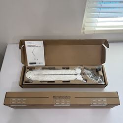 2x White Microphone Boom Arms New in Box